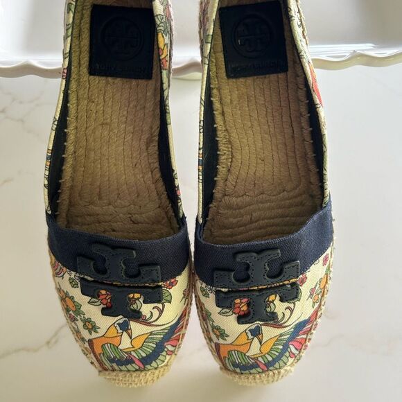 TORY BURCH WESTON FLAT ESPADRILLE Promised Land/Royal Navy Size 8 - Picture 4 of 10